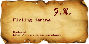 Firling Marina névjegykártya